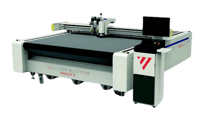 Velocity Procut X single ply cutter in high-speed textile operation