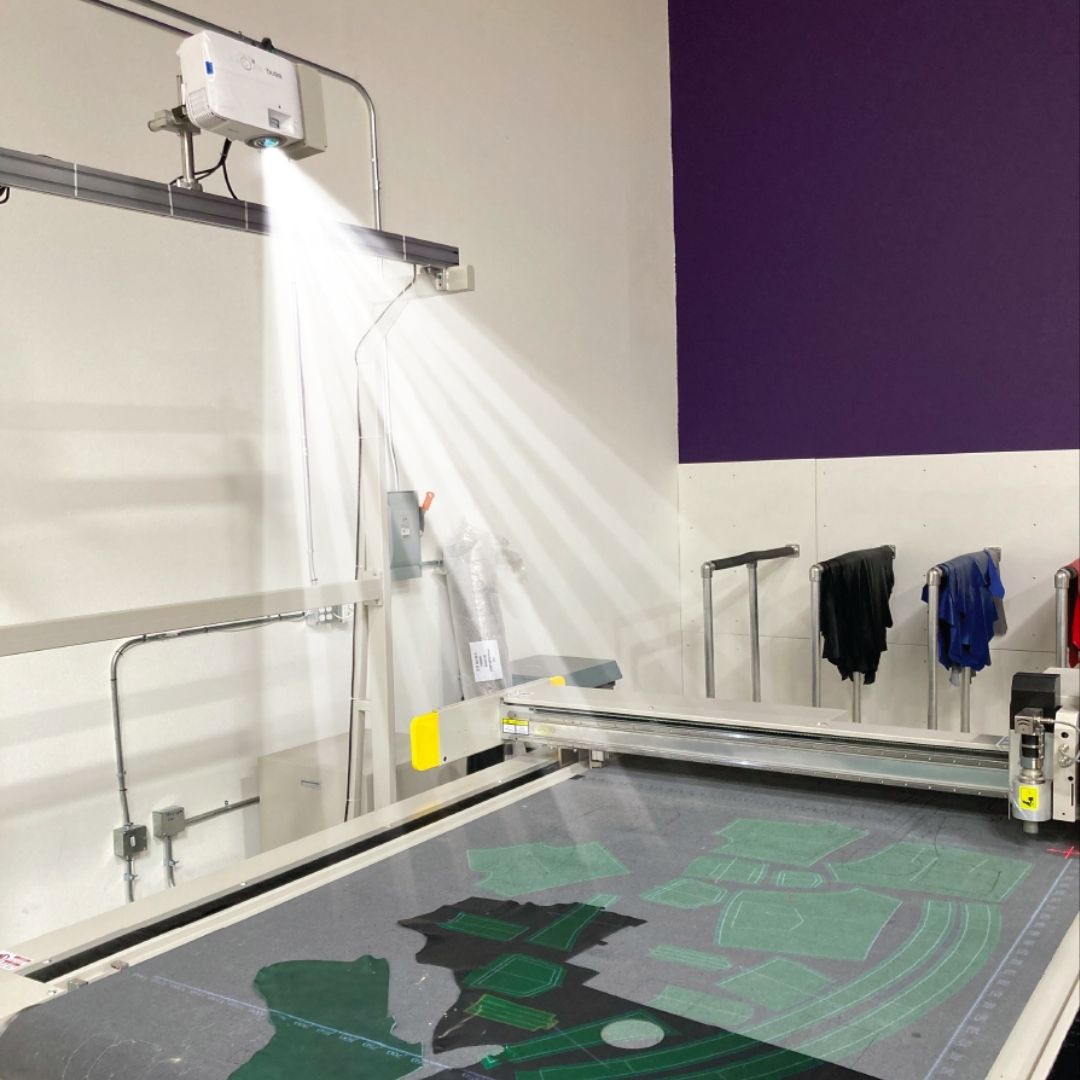 ProCut X & ProCut X-S Automatic Cutting Machines 8 Pattern Projection System guiding pattern placement on fabric