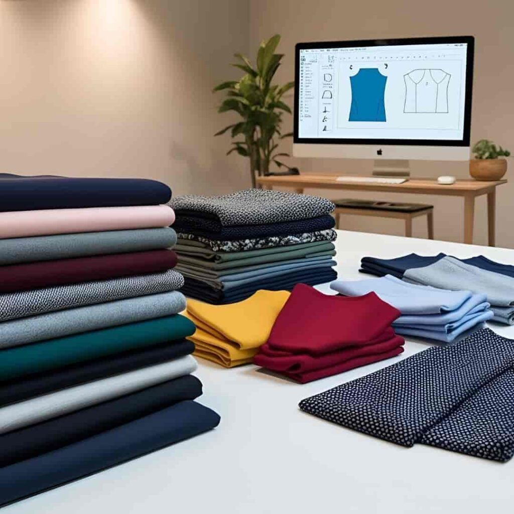 worker using new plotter garment factory