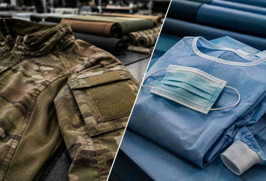 Technical nylon fabric for military, defense, and PPE manufacturing