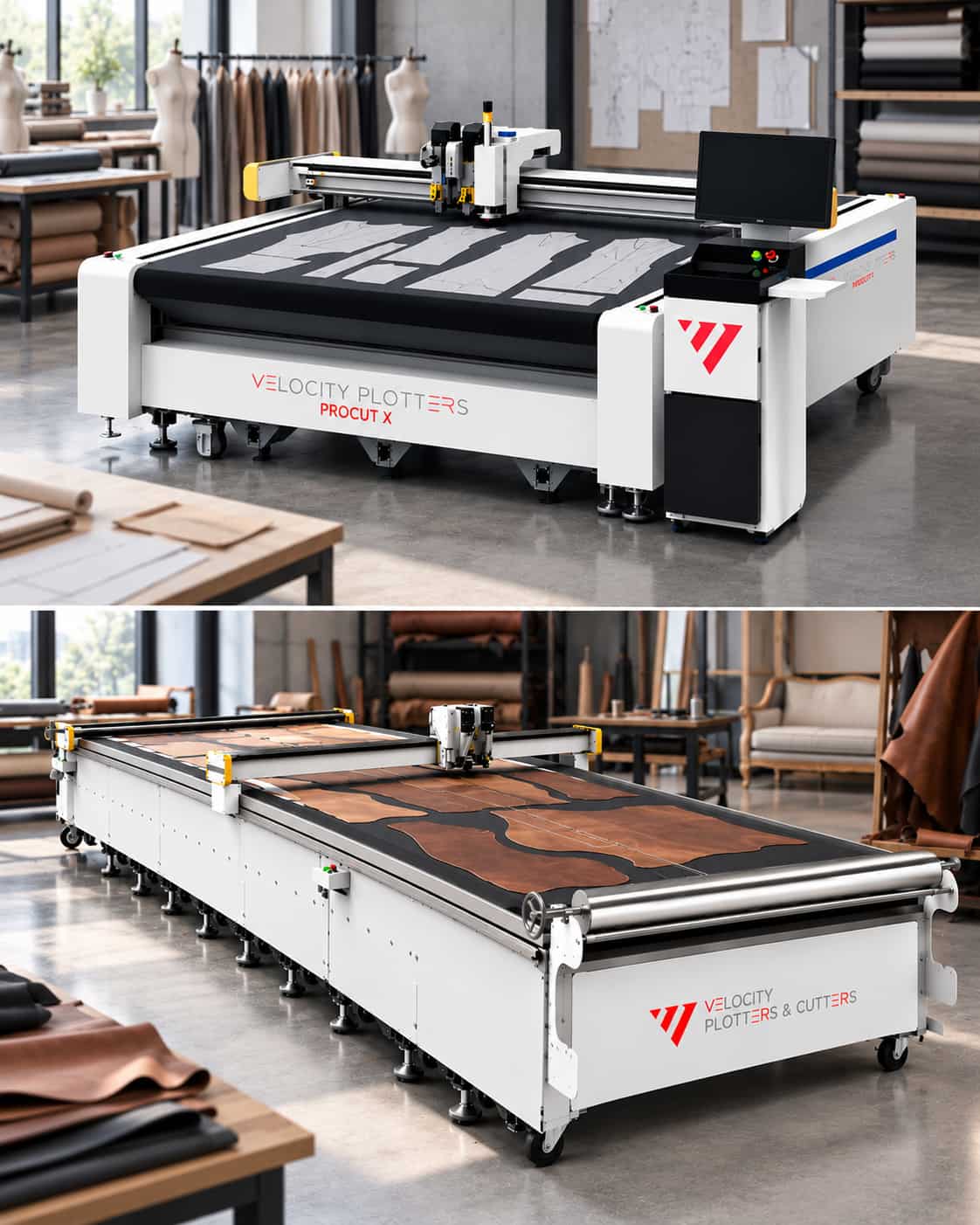 Velocity ProCut X conveyor cutter and ProCut XL static automatic cutting machine